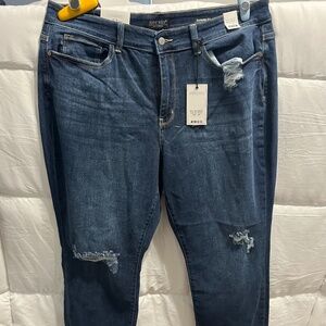 Judy Blue High Rise Cuffed Boyfriend Distressed Jeans